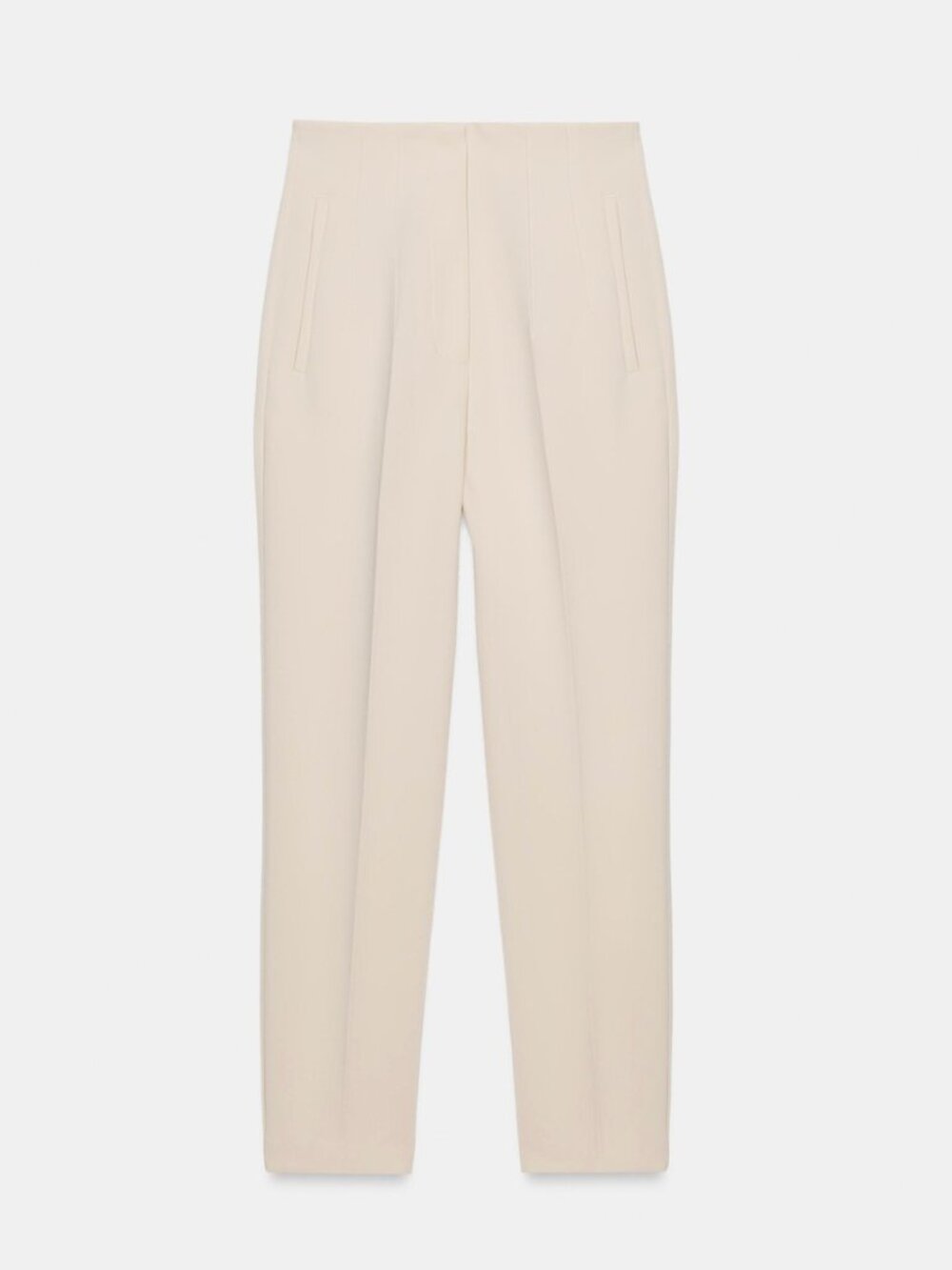 Zara High Waisted Pants Color Mid Ecru XL